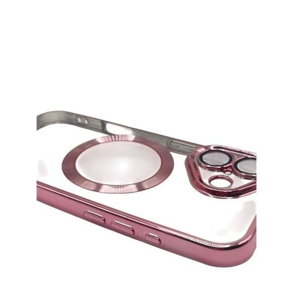 iPhone‎ 17 Clear Protective Case Pink Metallic Trim NEW